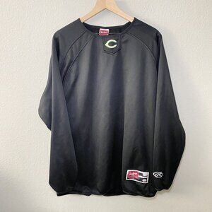 Men’s Rawlings Baseball Warmup Jersey Black Long Sleeved Large - Oversized
